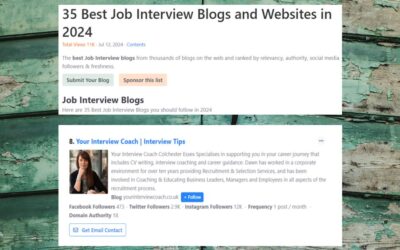 Your Interview Coach Featured as a Top Job Interview Blog on Feedspot!